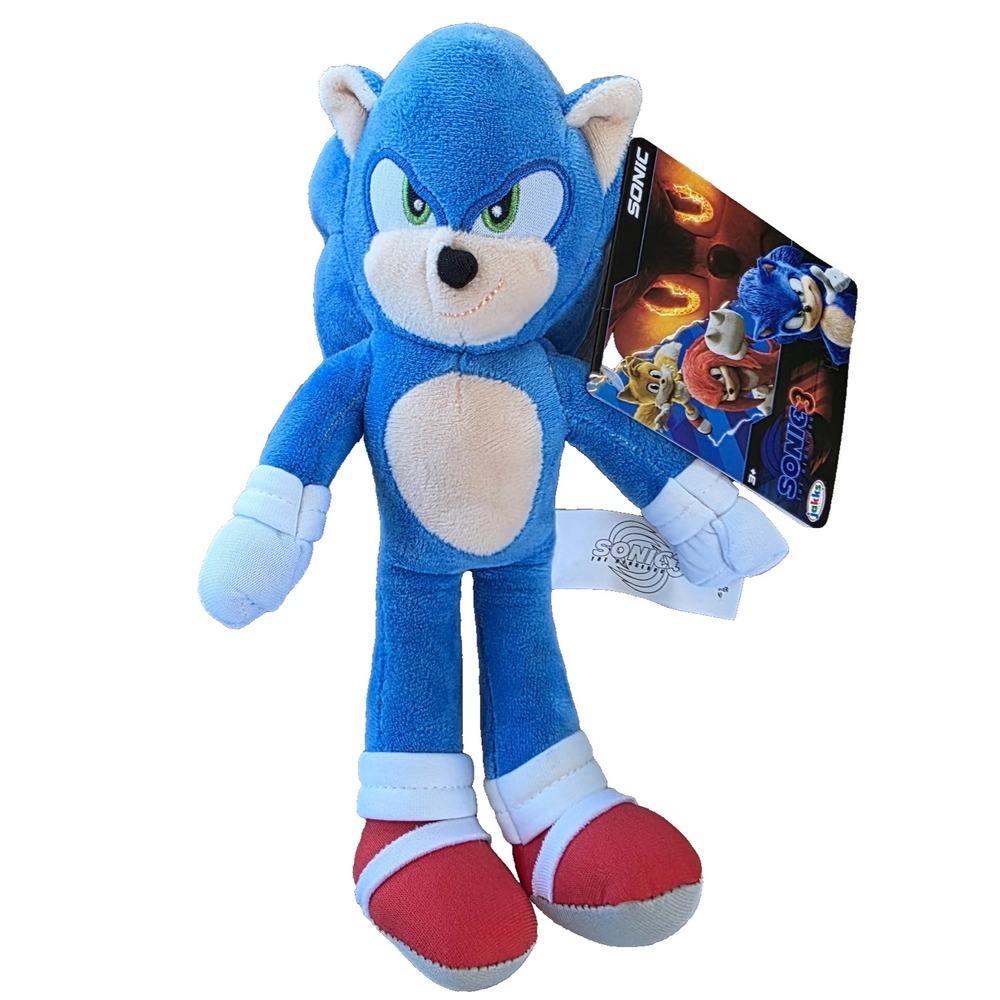 Sonic the Hedgehog 3 Movie Plush 9" JAKKS‎ Pacific Sonic New w/ Tags